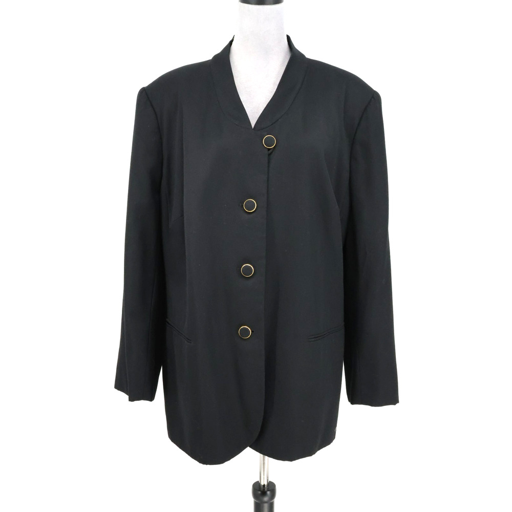 Kasper Jacket Plus Size 22 Black Twill Lined Blazer Pockets Career Academia